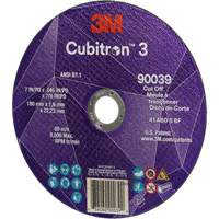 Cubitron 3 Cut-Off Wheel, 7" x 0.09", 7/8" Arbor, Type T27, Ceramic, 8500 RPM D. Morneault & Fils