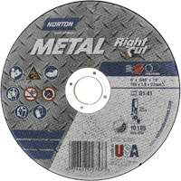 Metal RightCut Right Angle Cut-Off Wheel, 6" x 0.04", 7/8" Arbor, Type 01/41, Aluminum Oxide, 10185 RPM D. Morneault & Fils