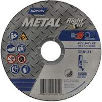 Metal RightCut Right Angle Cut-Off Wheel, 4-1/2" x 0.045", 7/8" Arbor, Type 01/41, Aluminum Oxide, 13580 RPM D. Morneault & Fils