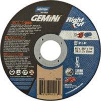 Gemini RightCut Right Angle Cut-Off Wheel, 4-1/2" x 0.045", 7/8" Arbor, Type 01/41, Aluminum Oxide, 13580 RPM D. Morneault & Fils