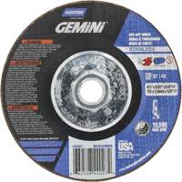 Gemini INOX/SS Right Angle Cut-Off Wheel, 4-1/2" x 3/32", 5/8"-11 Arbor, Type 27/42, Aluminum Oxide, 13580 RPM D. Morneault & Fils