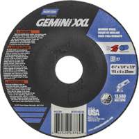 Gemini XXL Grinding Wheel, 4-1/2" x 1/4", 7/8" Arbor, Aluminum Oxide, Type 27 D. Morneault & Fils