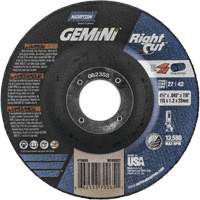 Gemini RightCut Right Angle Cut-Off Wheel, 4-1/2" x 0.045", 7/8" Arbor, Type 27/42, Aluminum Oxide, 13580 RPM D. Morneault & Fils