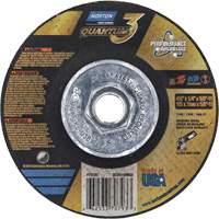 Quantum3 SG Grinding Wheel, 4-1/2" x 1/4", 5/8"-11 Arbor, Ceramic Alumina, Type 27 D. Morneault & Fils