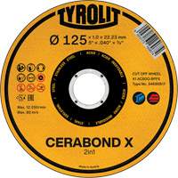 Cerabond X Cut-Off Wheel, 5" x 0.04", 7/8" Arbor, Ceramic D. Morneault & Fils