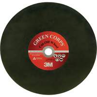 Green Corps Cut Off Wheel, 13-9/10" x 0.118", 1" Arbor, Ceramic, 20000 RPM D. Morneault & Fils