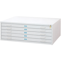 Steel Plan Files-5 Drawer, 5 Drawers, 53-3/8" W x 41-3/8" D x 16-1/2" H D. Morneault & Fils