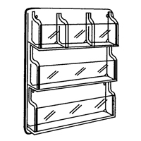 Literature Displays, Wall Mount, 9 Slots, Plastic, 30" W x 2" D x 36-7/8" H D. Morneault & Fils