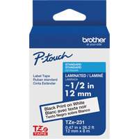 Tze Tape Cartridges, 12 mm x 26-1/4', Black on White D. Morneault & Fils