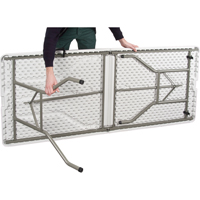 Table se pliant en deux, Rectangulaire, 72" l x 30" la, Poly&eacute;thyl&egrave;ne, Blanc D. Morneault & Fils