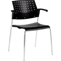 Chaises empilables, Plastique, Hauteur 33", Capacit&eacute; 300 lb, Noir D. Morneault & Fils