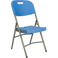 Folding Chair, Polyethylene, Blue, 350 lbs. Weight Capacity D. Morneault & Fils
