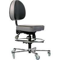 TF 180 Ergonomic Chair, Mobile, Vinyl Seat, Black D. Morneault & Fils