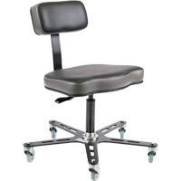 SF160 Ergonomic Chair, Mobile, Vinyl Seat, Black D. Morneault & Fils
