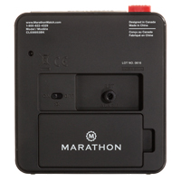 Desk Alarm Clock, Analog, Battery Operated, 3.5" W x 1.5" D x 3.75" H, Black D. Morneault & Fils