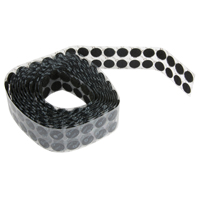Attaches en jeton, Boucle et crochet, 3/4" dia., Adh&eacute;sif, Noir D. Morneault & Fils