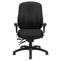 Overtime High Back Chair, Fabric, Black, 300 lbs. Capacity D. Morneault & Fils