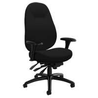 Medium Back Comfort Chair, Polyester, Black, 300 lbs. Capacity D. Morneault & Fils