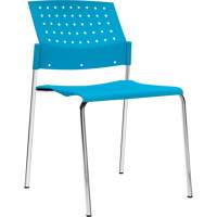 Chaises sans accoudoirs empilables, Plastique, Hauteur 33", Capacit&eacute; 300 lb, Bleu D. Morneault & Fils