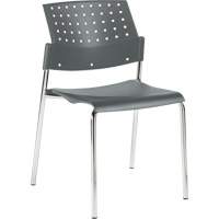 Chaises sans accoudoirs empilables, Plastique, Hauteur 33", Capacit&eacute; 300 lb, Gris D. Morneault & Fils