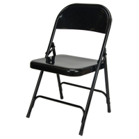 Folding Chair, Steel, Black, 300 lbs. Weight Capacity D. Morneault & Fils