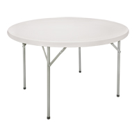 Table pliante, Ronde, 48" l x 48" la, Poly&eacute;thyl&egrave;ne, Blanc D. Morneault & Fils