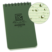 Pocket Top-Spiral Notebook, Soft Cover, Green, 100 Pages, 3" W x 5" L D. Morneault & Fils
