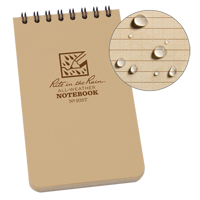 Pocket Top-Spiral Notebook, Soft Cover, Tan, 100 Pages, 3" W x 5" L D. Morneault & Fils