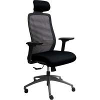 Era Series Adjustable Office Chair with Headrest, Fabric/Mesh, Black, 275 lbs. Capacity D. Morneault & Fils