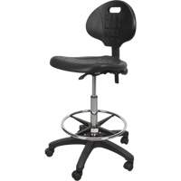 Tabouret robuste et ergonomique, Mobile, Ajustable, 39" - 48", Polyur&eacute;thane Si&egrave;ge, Noir D. Morneault & Fils