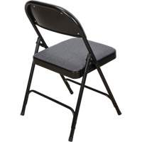 Deluxe Fabric Padded Folding Chair, Steel, Grey, 300 lbs. Weight Capacity D. Morneault & Fils