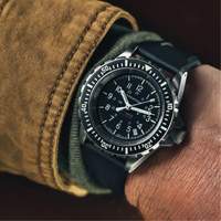 Large Diver's Automatic Watch, Digital, Battery Operated, 41 mm, Black D. Morneault & Fils