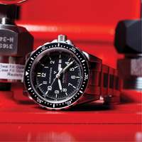 Jumbo Day/Date Automatic Watch with Stainless Steel Bracelet, Digital, Battery Operated, 46 mm, Silver D. Morneault & Fils