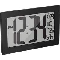 Self-Setting & Self-Adjusting Wall Clock with Stand, Digital, Battery Operated, Black D. Morneault & Fils