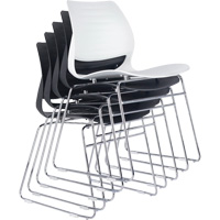 Stacking Chairs, Polypropylene, 32" High, 250 lbs. Capacity, Black D. Morneault & Fils