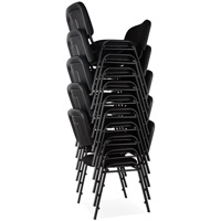 Stacking Chairs, Fabric, 32" High, 250 lbs. Capacity, Black D. Morneault & Fils