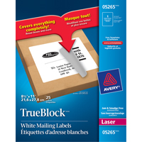 TrueBlock Laser Shipping Labels, 11" W x 8.5" L, White D. Morneault & Fils