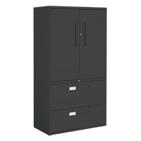Armoire Multi-Stor, Acier, 3 Tablettes, 65-1/4" h x 36" la x 18" P, Noir D. Morneault & Fils