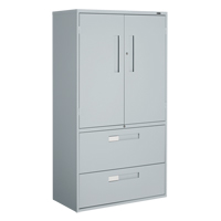 Armoire Multi-Stor, Acier, 3 Tablettes, 65-1/4" h x 36" la x 18" P, Gris D. Morneault & Fils
