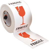 &eacute;tiquettes pour traitement sp&eacute;cial Fragile, 6" lo x 4" la, Rouge/blanc D. Morneault & Fils