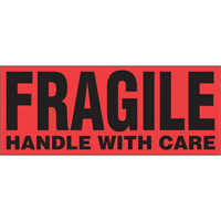 &eacute;tiquettes pour traitement sp&eacute;cial Fragile Handle with Care, 5" lo x 2" la, Noir/rouge D. Morneault & Fils