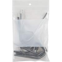 White Block Poly Bags, Reclosable, 6" x 4", 2 mils D. Morneault & Fils