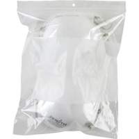 White Block Poly Bags, Reclosable, 10" x 8", 2 mils D. Morneault & Fils