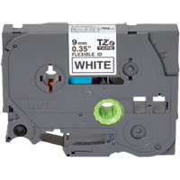 TZe Flexible Tape Cartridge, 9 mm x 26'/8 m, Black on White D. Morneault & Fils