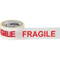 "Fragile" Box Sealing Tape, Hot Melt Adhesive, 2 mils, 48 mm (2") x 100 m (328') D. Morneault & Fils