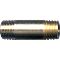 Long Pipe Nipple, Brass, 1/4", NPT x NPT D. Morneault & Fils