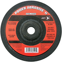 A24R POWER ABRASIVE Grinding Wheel, 7" x 1/4", 7/8" Arbor, Type T27 D. Morneault & Fils