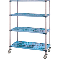 Shelving Unit, 4 Tiers, 36" W x 68" H x 18" D D. Morneault & Fils