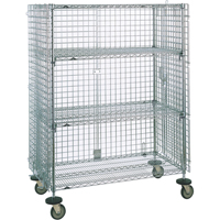 Security Carts, Chrome Plated, 21-1/2" x 68-1/2 x 50-1/2", 500 lbs. Capacity D. Morneault & Fils