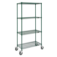 Wire Shelf Cart, Epoxy Finish, 36" x 80" x 24", 800 lbs. Capacity D. Morneault & Fils